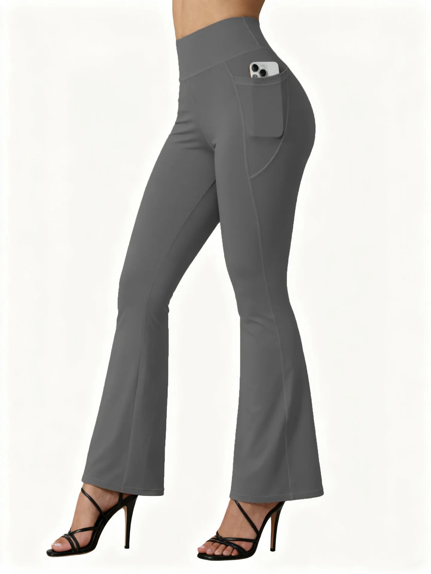 High Waisted Flared Butt lifting - Pocket Design - Wide Leg Leggings