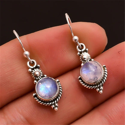 Sterling Silver Moonstone/Gemstone Drop Earrings.