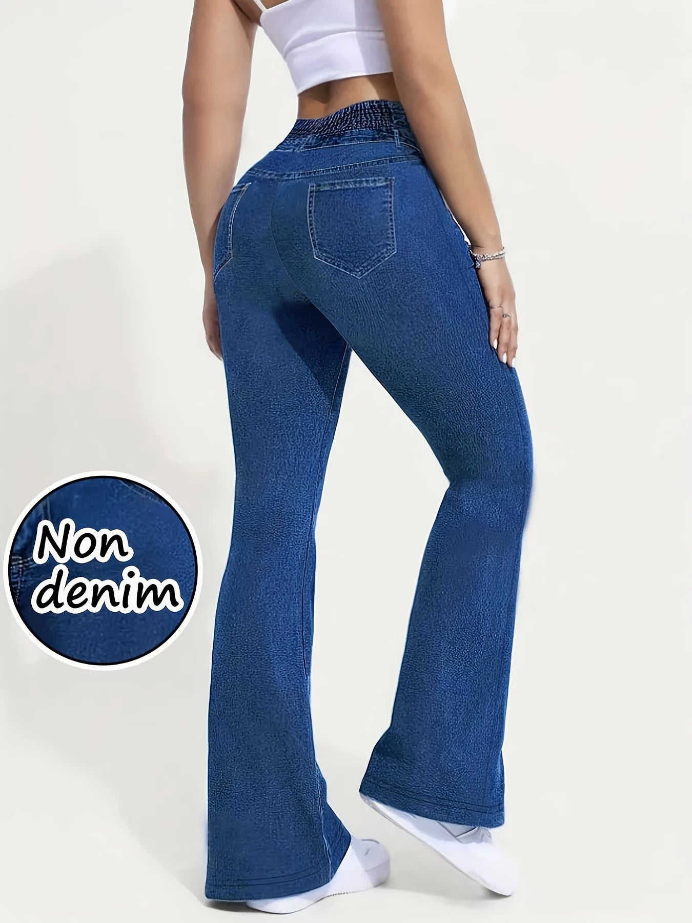 High Elasticity Non-Denim Printed Leggings.  High Waist Slim Leggings Gym Training Wide Leg, Fashion Wear