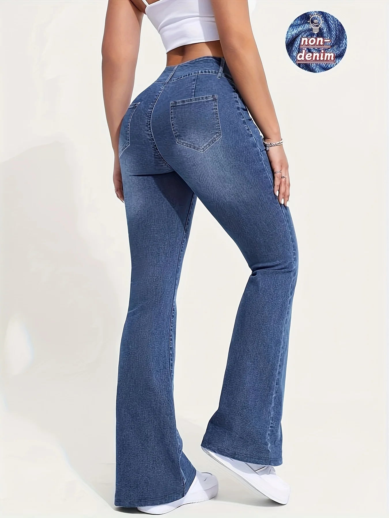High Elasticity Non-Denim Printed Leggings.  High Waist Slim Leggings Gym Training Wide Leg, Fashion Wear