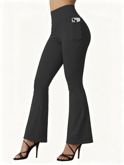 High Waisted Flared Butt lifting - Pocket Design - Wide Leg Leggings