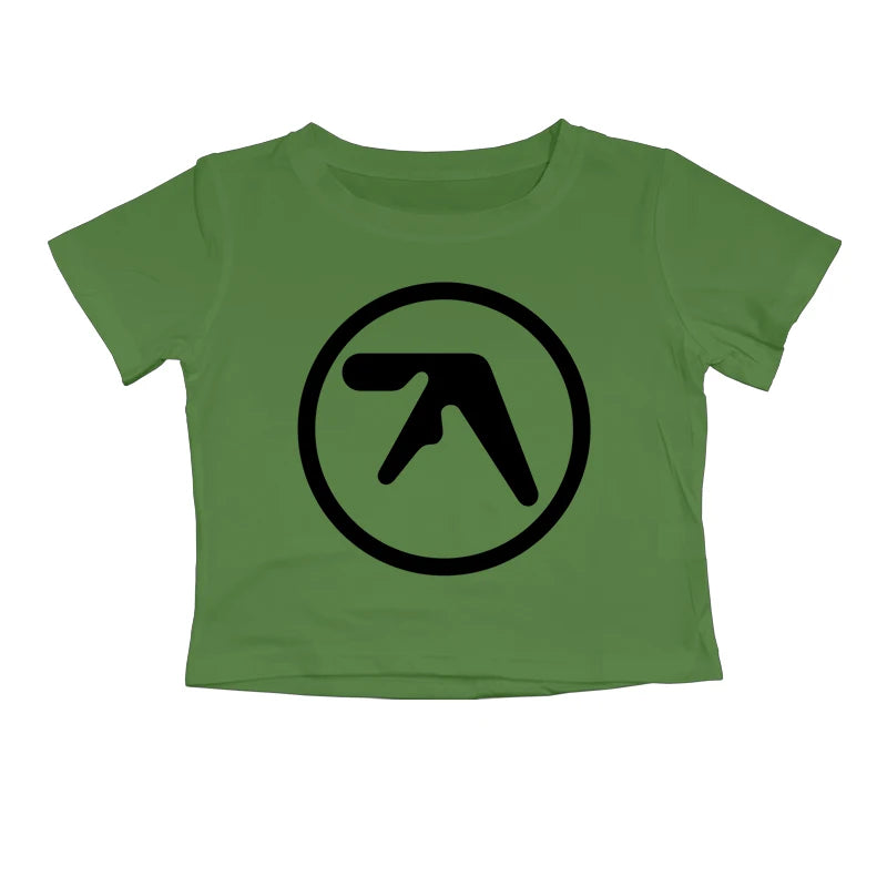 Punk Aphex Twin Print T-Shirt. Oversize Hip Hop Women Streetwear - Crop Top Baby Goth
