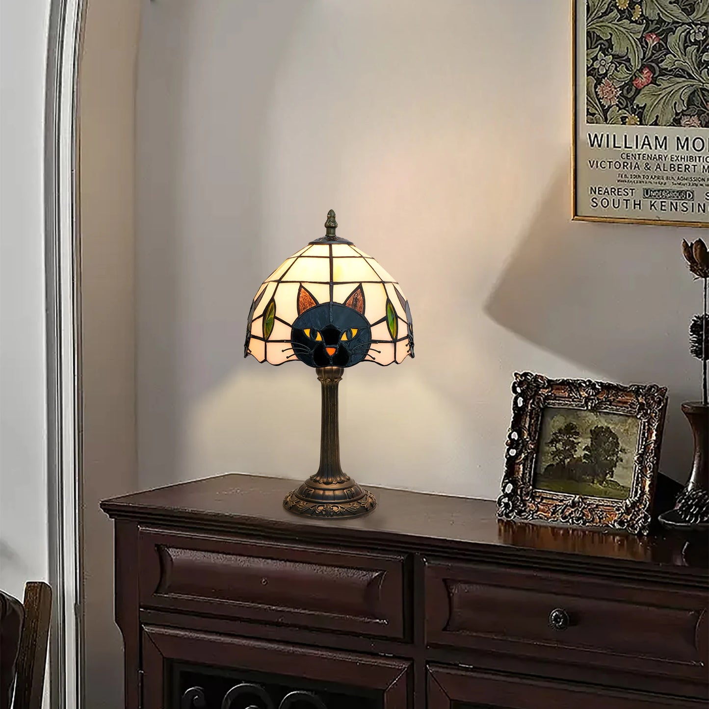 Black Cat Table Lamp for Bedroom, Nightstand, Decor,