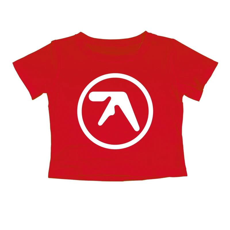 Punk Aphex Twin Print T-Shirt. Oversize Hip Hop Women Streetwear - Crop Top Baby Goth