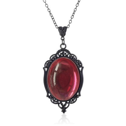 Gothic Vampire Cameo Pendant Necklace.
