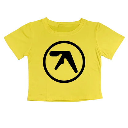 Punk Aphex Twin Print T-Shirt. Oversize Hip Hop Women Streetwear - Crop Top Baby Goth
