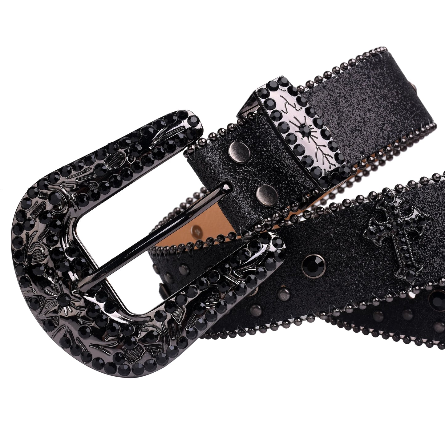 Man-made Diamond Belt, ladies Western Cowboy Rhinestone Design Leather Belt i