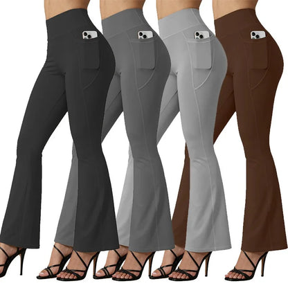 High Waisted Flared Butt lifting - Pocket Design - Wide Leg Leggings
