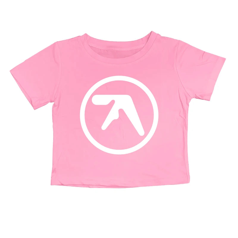 Punk Aphex Twin Print T-Shirt. Oversize Hip Hop Women Streetwear - Crop Top Baby Goth
