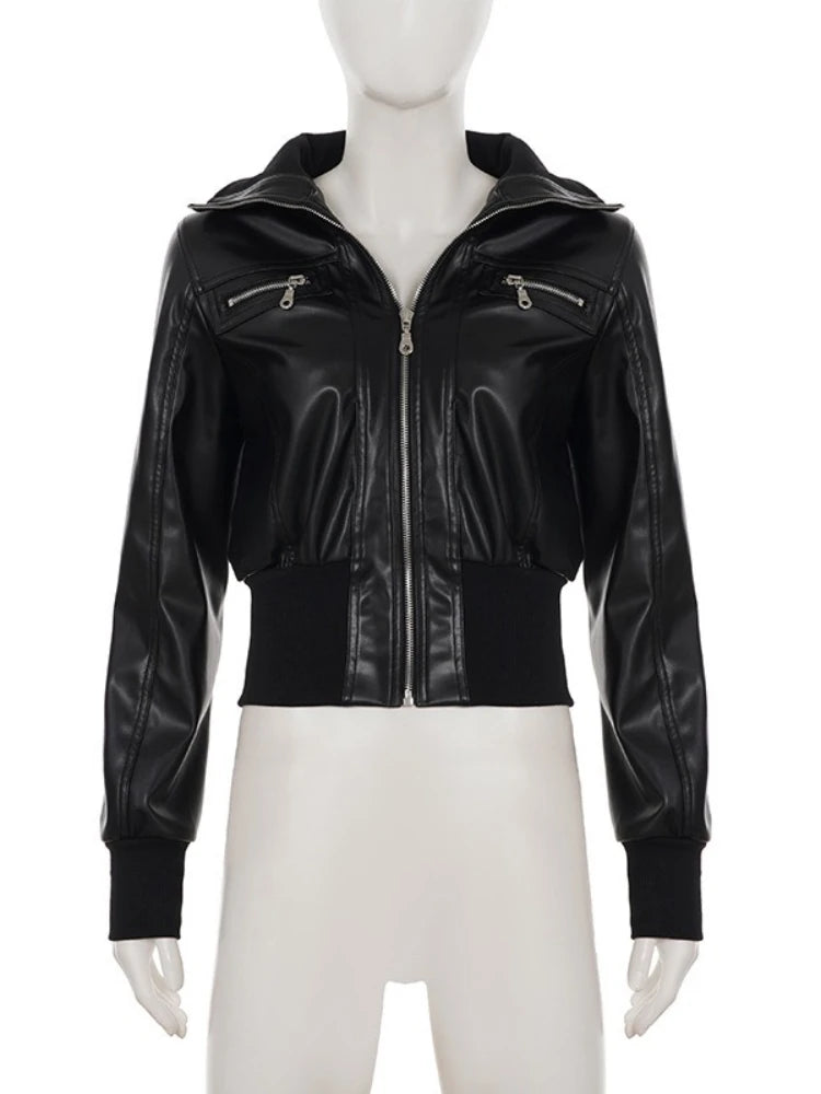 AltGoth Amercian Vintage Pu Leather Jacket - Streetwear Casual Jacket