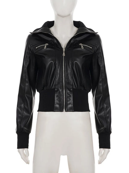 AltGoth Amercian Vintage Pu Leather Jacket - Streetwear Casual Jacket