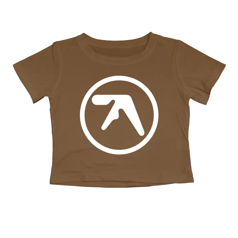 Punk Aphex Twin Print T-Shirt. Oversize Hip Hop Women Streetwear - Crop Top Baby Goth