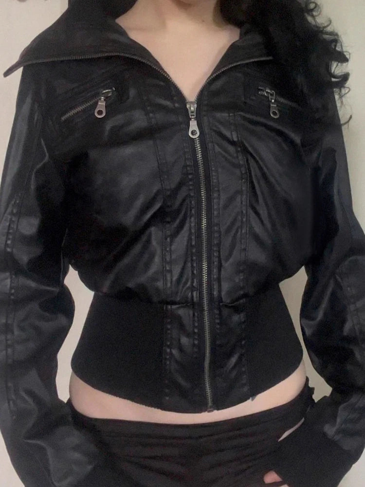 AltGoth Amercian Vintage Pu Leather Jacket - Streetwear Casual Jacket