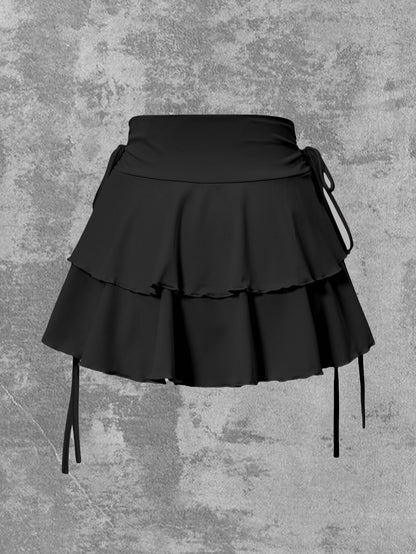 Solid Color Skirt - Versatile High Waist Slim Fit Elastic Waist Skirt