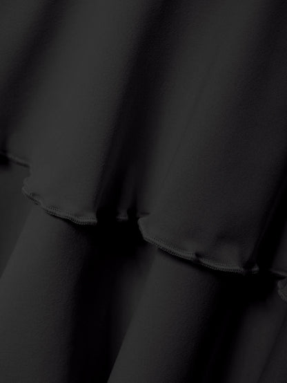 Solid Color Skirt - Versatile High Waist Slim Fit Elastic Waist Skirt
