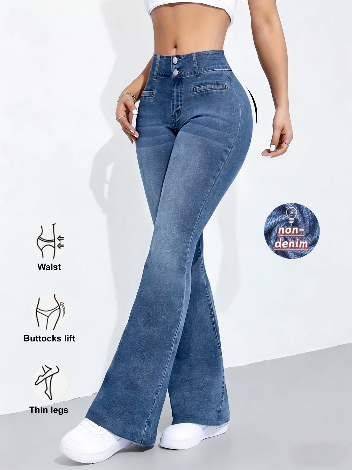 High Elasticity Non-Denim Printed Leggings.  High Waist Slim Leggings Gym Training Wide Leg, Fashion Wear