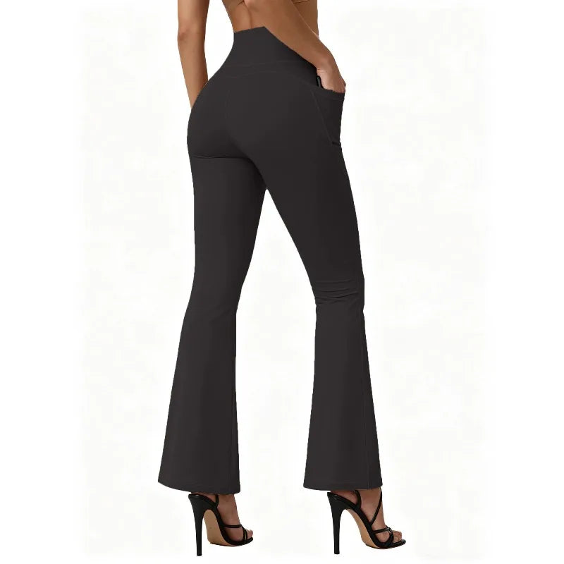 High Waisted Flared Butt lifting - Pocket Design - Wide Leg Leggings