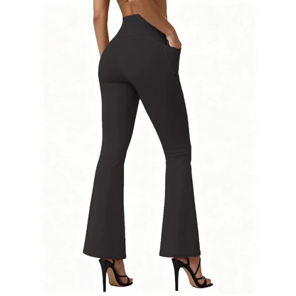 High Waisted Flared Butt lifting - Pocket Design - Wide Leg Leggings
