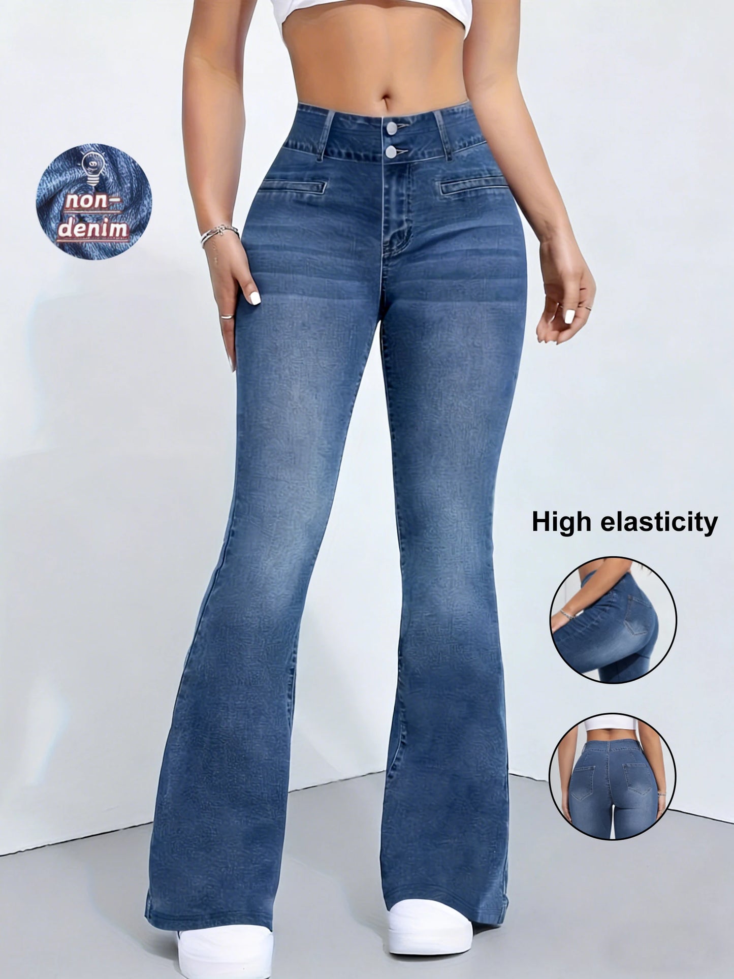 High Elasticity Non-Denim Printed Leggings.  High Waist Slim Leggings Gym Training Wide Leg, Fashion Wear