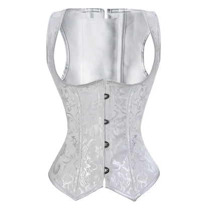 Underbust Corset Plus Sizes, Waist Trainer Steampunk Corset with Straps Gothic Corset Under bust and back lace up