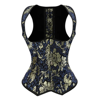 Underbust Corset Plus Sizes, Waist Trainer Steampunk Corset with Straps Gothic Corset Under bust and back lace up