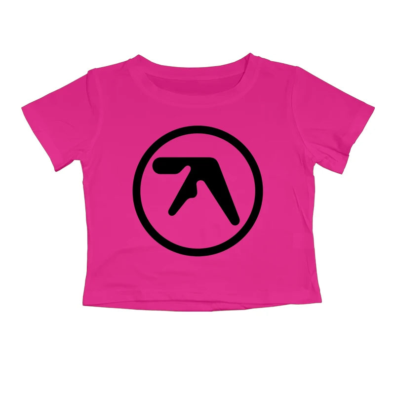 Punk Aphex Twin Print T-Shirt. Oversize Hip Hop Women Streetwear - Crop Top Baby Goth