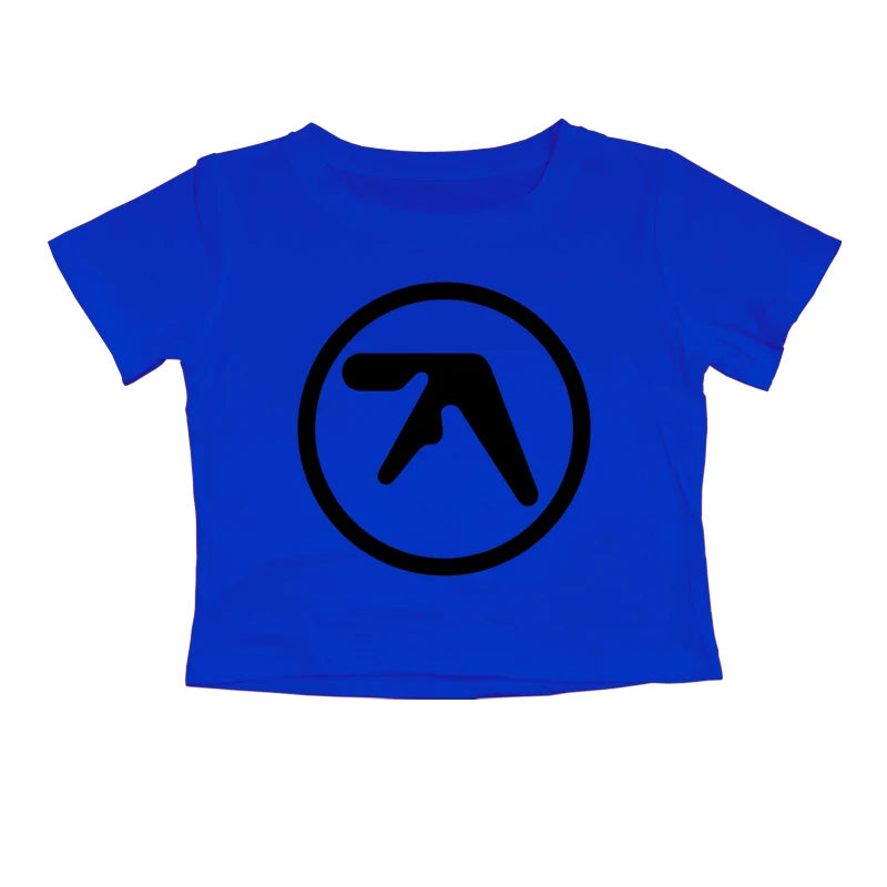 Punk Aphex Twin Print T-Shirt. Oversize Hip Hop Women Streetwear - Crop Top Baby Goth