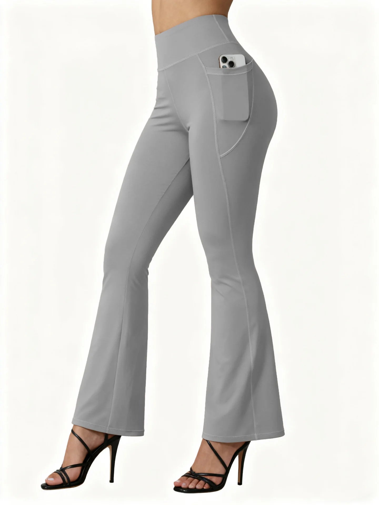 High Waisted Flared Butt lifting - Pocket Design - Wide Leg Leggings