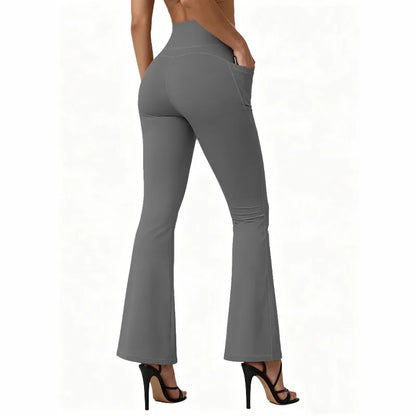 High Waisted Flared Butt lifting - Pocket Design - Wide Leg Leggings