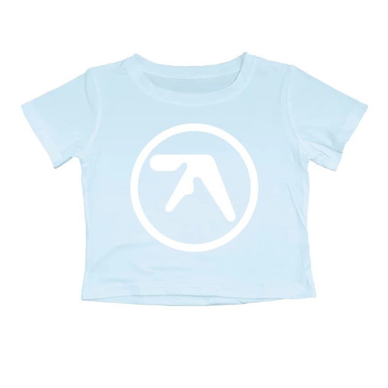 Punk Aphex Twin Print T-Shirt. Oversize Hip Hop Women Streetwear - Crop Top Baby Goth