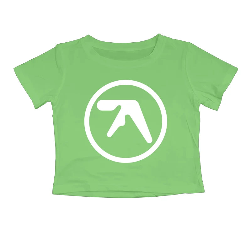 Punk Aphex Twin Print T-Shirt. Oversize Hip Hop Women Streetwear - Crop Top Baby Goth