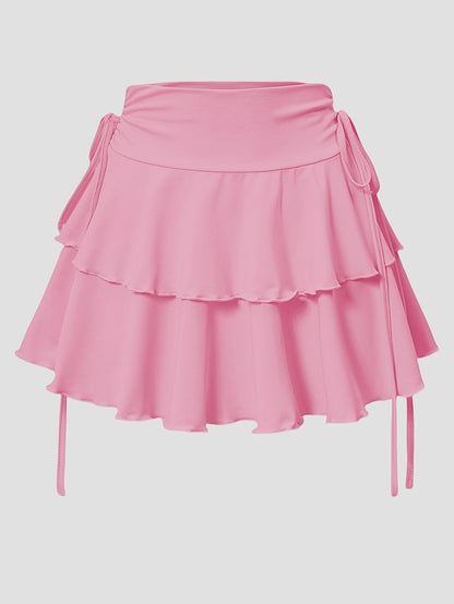 Solid Color Skirt - Versatile High Waist Slim Fit Elastic Waist Skirt
