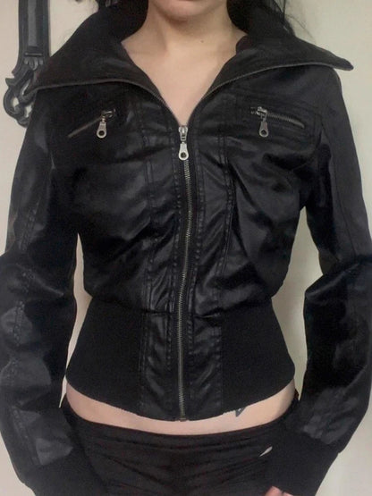 AltGoth Amercian Vintage Pu Leather Jacket - Streetwear Casual Jacket