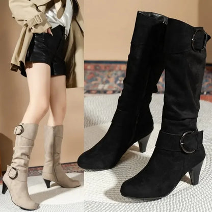 Knee-high Zipper Boots. High Quality English Style Casual boots