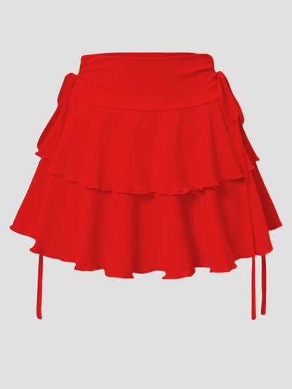 Solid Color Skirt - Versatile High Waist Slim Fit Elastic Waist Skirt