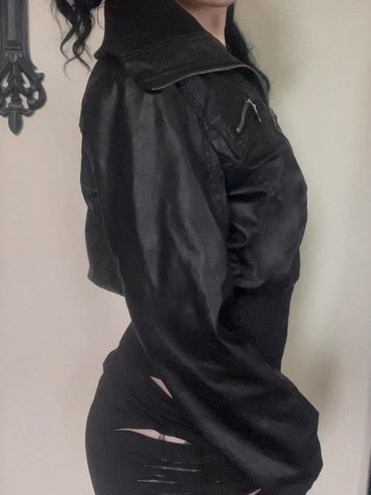 AltGoth Amercian Vintage Pu Leather Jacket - Streetwear Casual Jacket