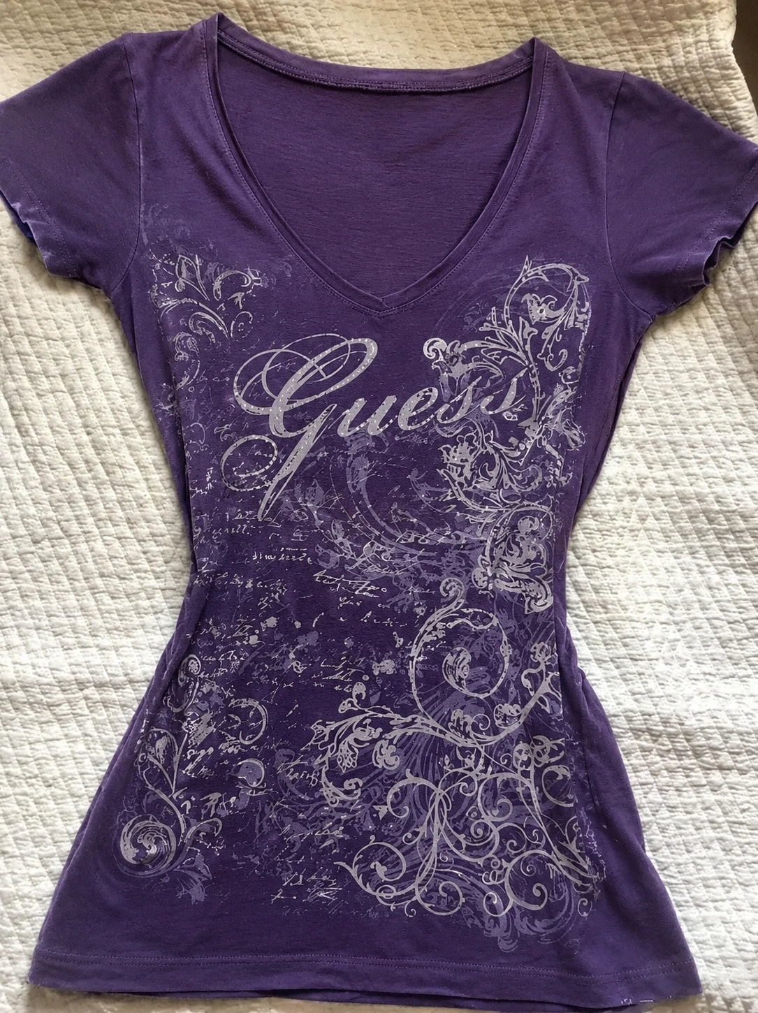 Summer Subculture Vintage Purple Print T-Shirt - American Retro Casual Slim Tee